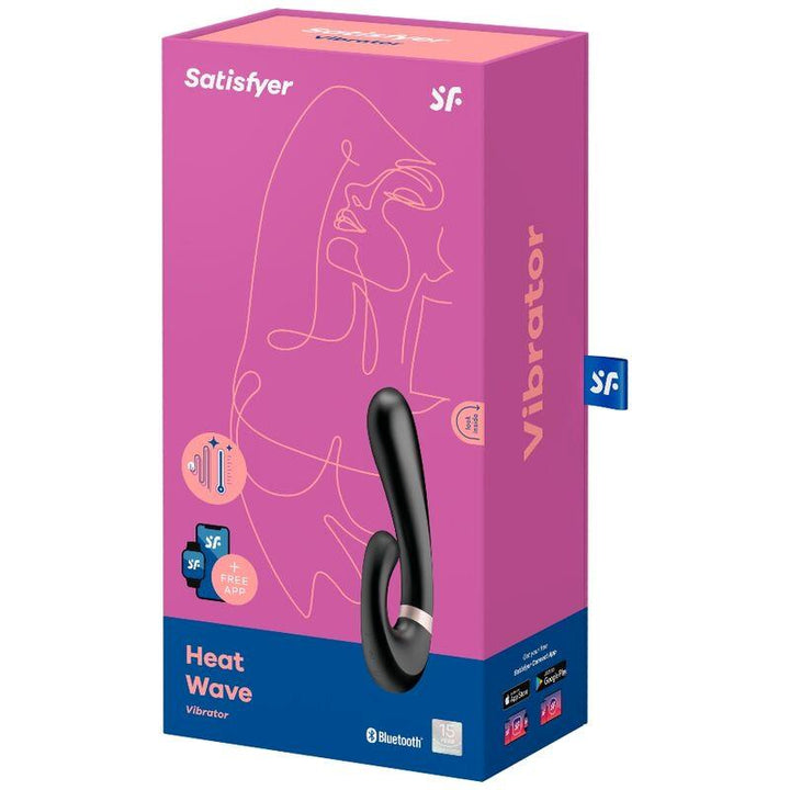 Heat Wave Warming Rabbit Vibrator Black APP Cl32