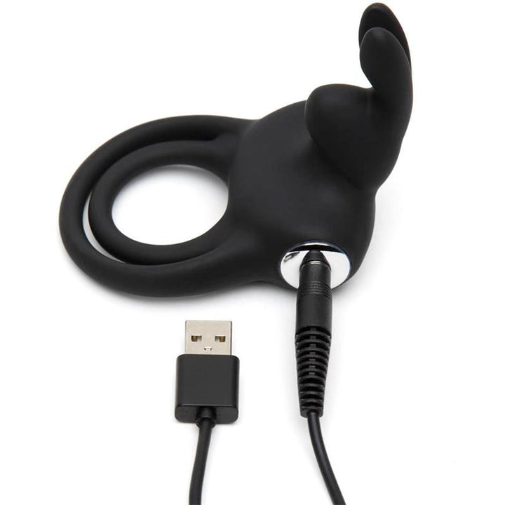 Anillo para Pene con Conejito para Parejas USB Negro