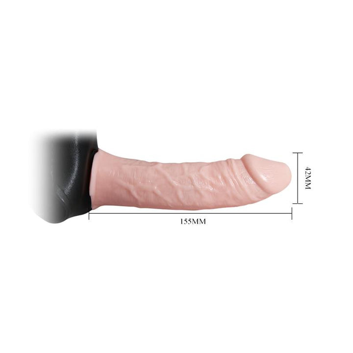 Arnes con Dildo Hueco y Vibracion 155 x 42 cm Natural