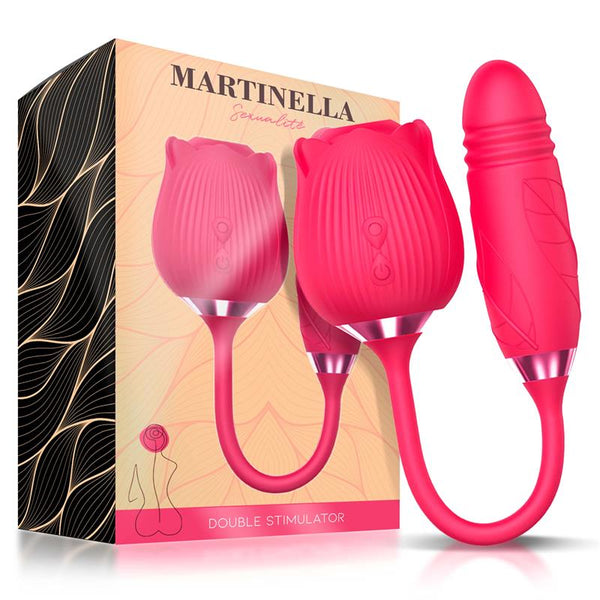 Martinella Estimulador de Clitoris Succion Vibracion y Movimiento Thrusting Silicone USB