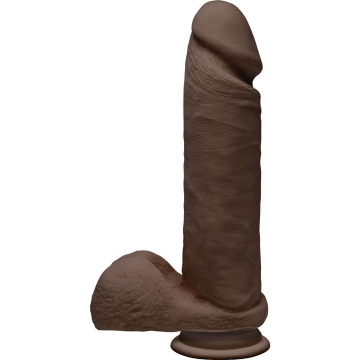 Dildo Dual Densisty Perfect D con Testiculos 8 Chocolate