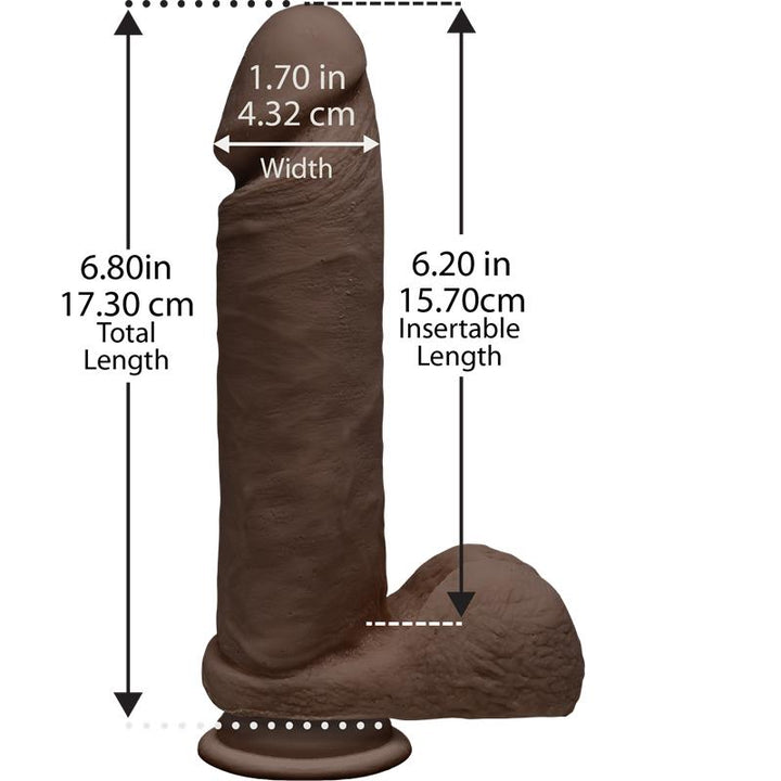 Dildo Dual Densisty Perfect D con Testiculos 8 Chocolate