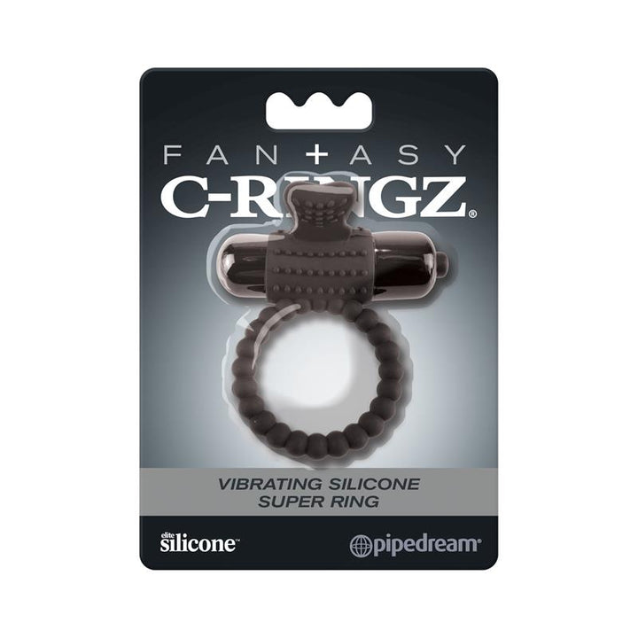 Fantasy C Ringz Super Anillo Vibrador de Silicona Negro