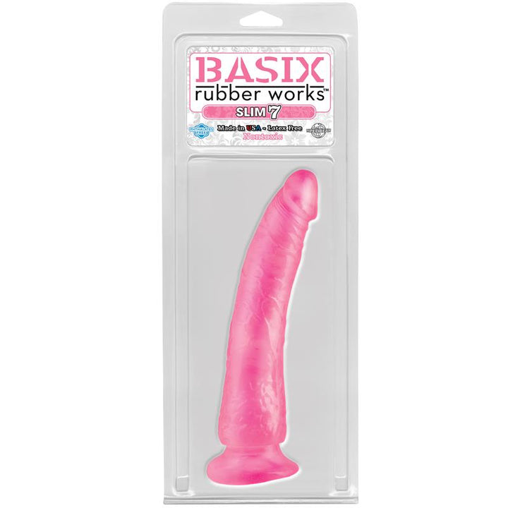 Basix Rubber Works Slim 1778 cm con Ventosa Color Rosa