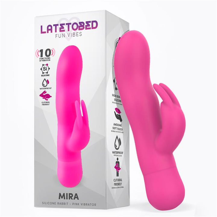 Mira Vibrador con Conejito Silicona Rosa