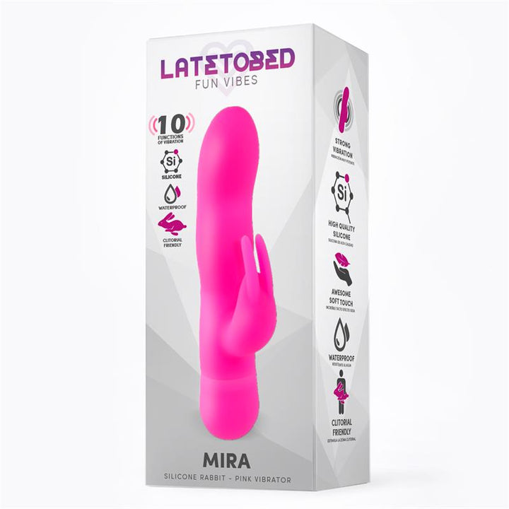 Mira Vibrador con Conejito Silicona Rosa