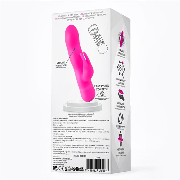 Mira Vibrador con Conejito Silicona Rosa