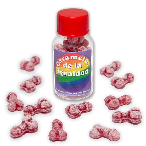 Bote 12 Caramelos Forma Pene Sabor Frutas