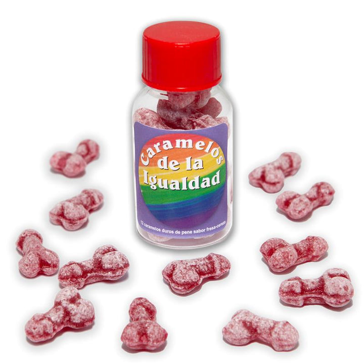 Bote 12 Caramelos Forma Pene Sabor Frutas