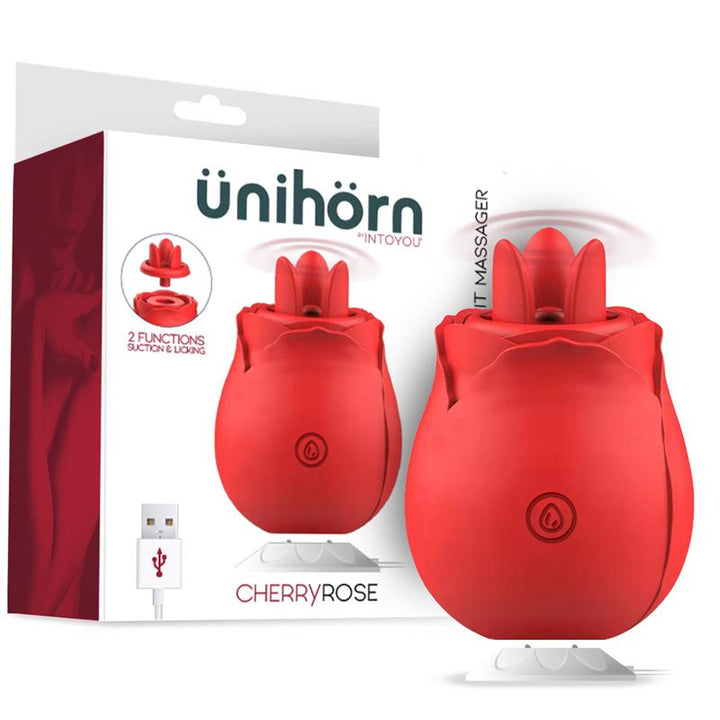 CherryRose Succionador 2 en 1 con Lenguas Estimuladoras Base Magnetica USB