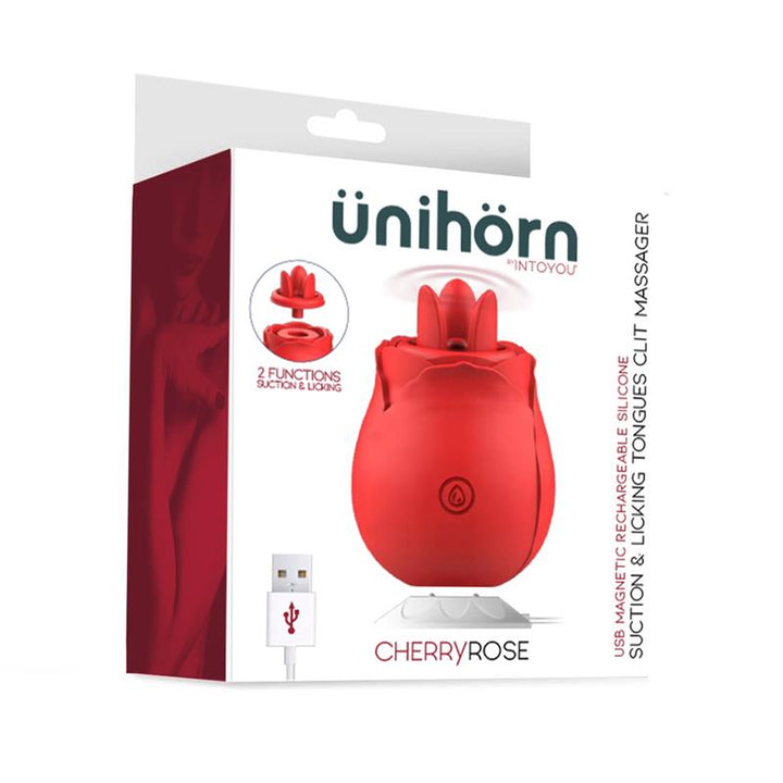 CherryRose Succionador 2 en 1 con Lenguas Estimuladoras Base Magnetica USB