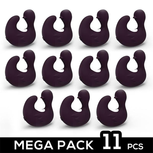 Megapack 11 pcs Dedal Patito Estimulador USB Silicona Negro