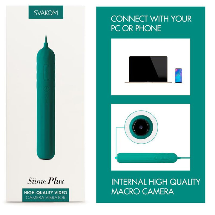 Vibrador con Camara y Cable Siime Plus Camera Verde Esmeralda