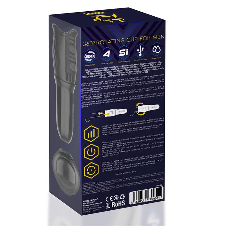 Cuper Masturbador con Rotacion 360º Silicona USB