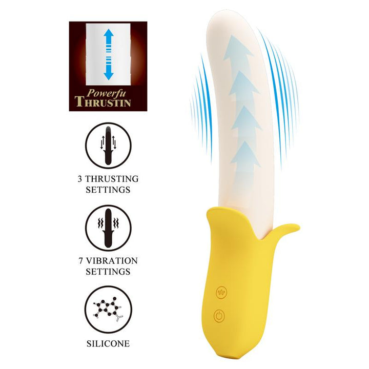 Banana Geek Vibrador con Thrusting USB