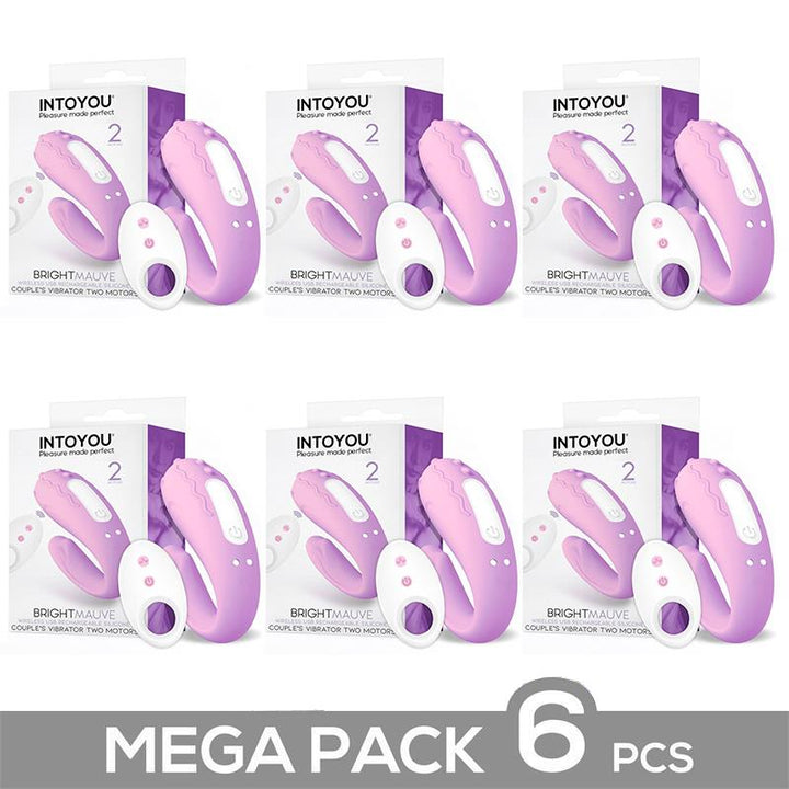 Pack 6 Brightmauve Vibrador para Parejas Doble Motor Control Remoto