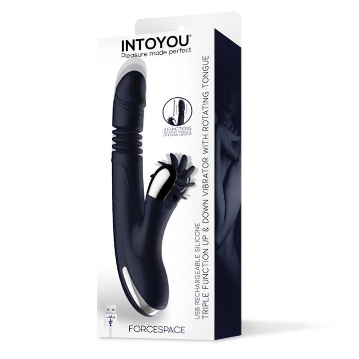 Forcespace Vibrador con Lenguas Rotadora y Movimiento Up and Down Azul