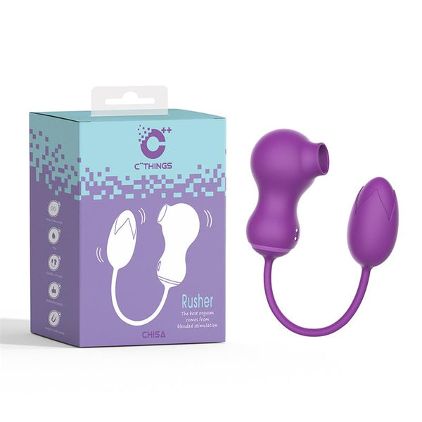 Estimulador de Clitoris y Huevo Vibrador Rusher USB Magnetico Silicona