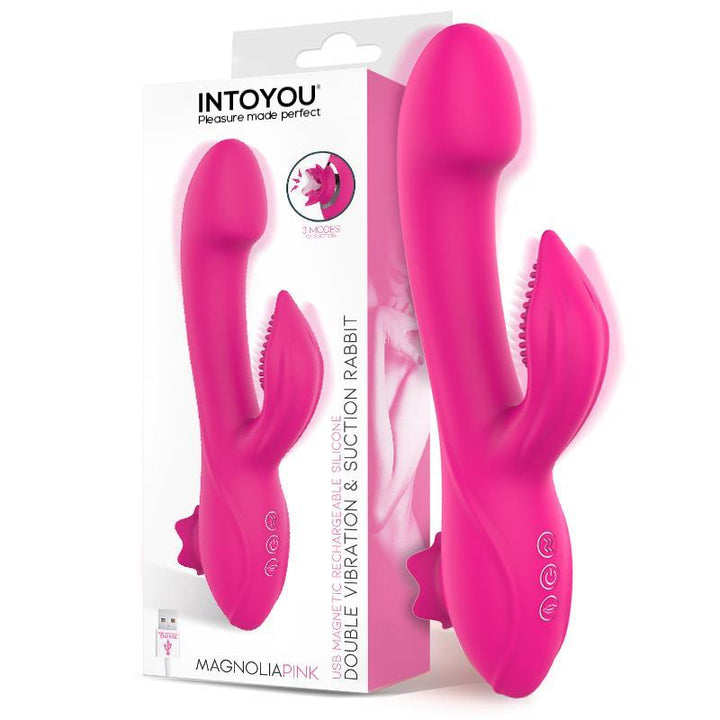 Magnoliapink Vibrador 3 en 1 con Estimulador de Clitoris y Rabbit USB