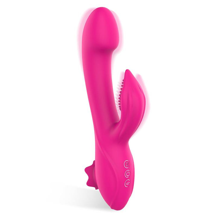 Magnoliapink Vibrador 3 en 1 con Estimulador de Clitoris y Rabbit USB