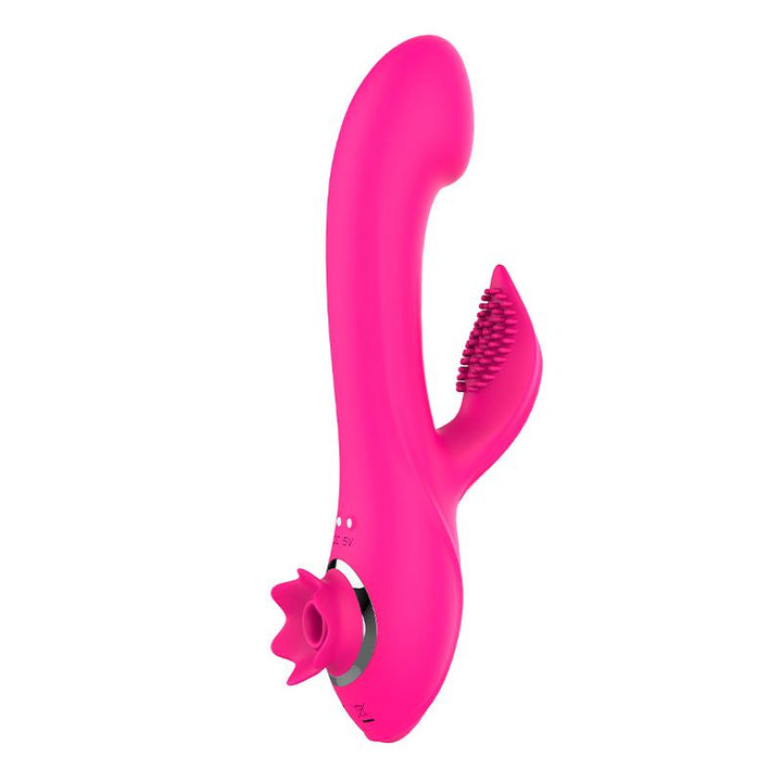 Magnoliapink Vibrador 3 en 1 con Estimulador de Clitoris y Rabbit USB