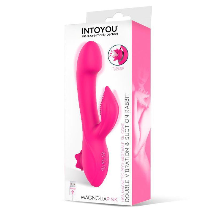 Magnoliapink Vibrador 3 en 1 con Estimulador de Clitoris y Rabbit USB