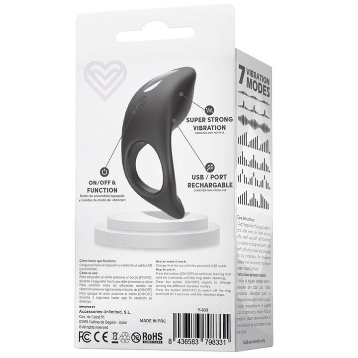 Hunter Anillo Vibrador USB Impermeable Silicona
