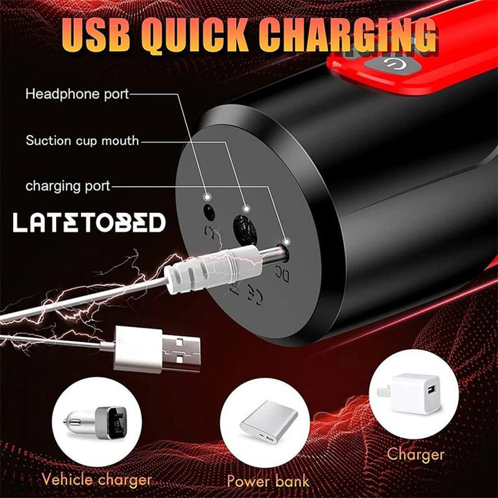 Telio Masturbador Advanced con Rotacion Thrusting y Gemidos con Ventosa