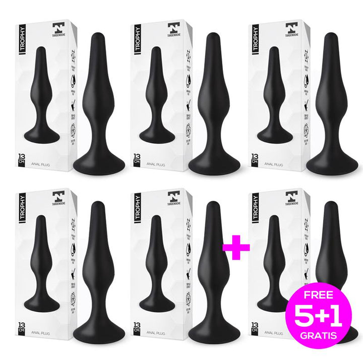 Pack 51 Trophy Anal Plug 13 cm Silicone Black