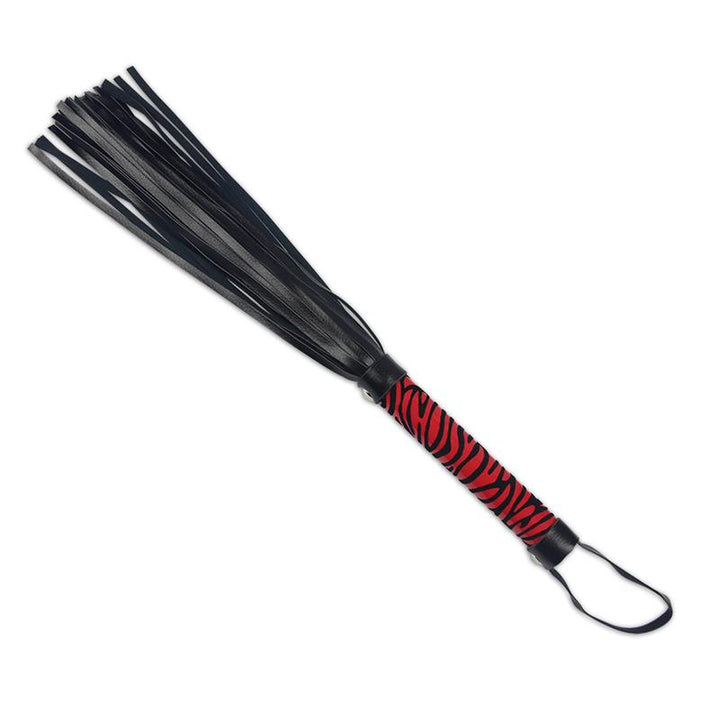 Flogger Cuero Negro y Rojo