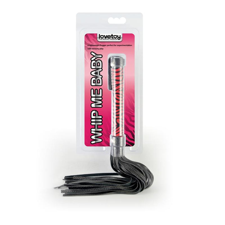 Flogger Cuero Negro y Rojo