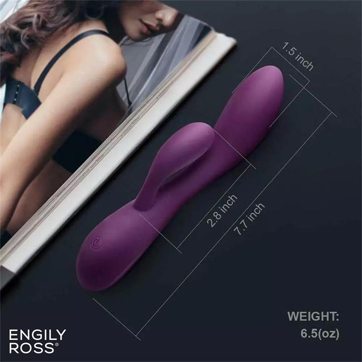 Bacall 20 Vibrador Silicona Liquida Inyectada Doble Motor USB Purpura