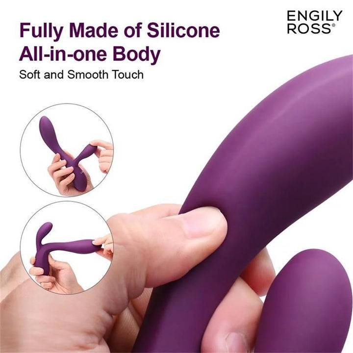 Bacall 20 Vibrador Silicona Liquida Inyectada Doble Motor USB Purpura