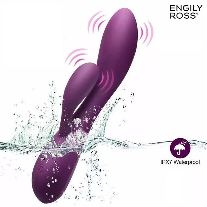 Bacall 20 Vibrador Silicona Liquida Inyectada Doble Motor USB Purpura