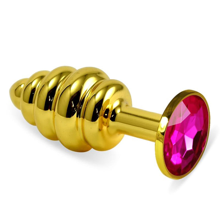 Plug Anal en Espiral Rosebud con Joya Fuchsia