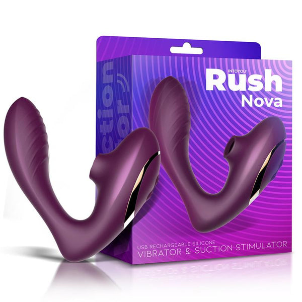 Rush Nova Vibrador y Estimulador Clitoris 2 Motores Independientes USB Silicona